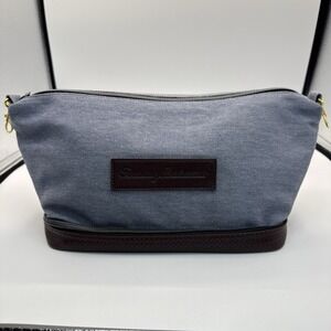 New Authentic Tommy Bahama‎ Oversized Blue Canvas Travel Kit Toiletry Bag